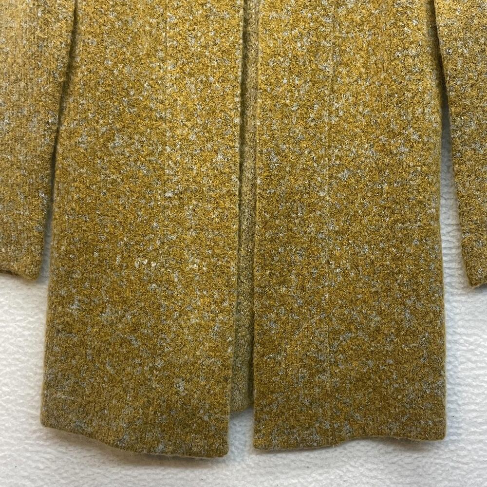 Mia Mai Coat Womens XS Mustard Yellow Boucle Wool Blend Mohair Jacket Italy - Picture 5 of 12